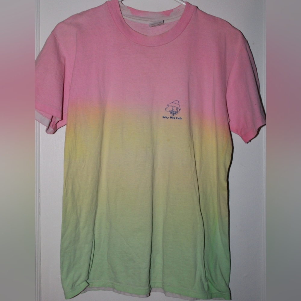 Vintage Stedman Super Hi Cru The Salty Dog Cafe Women's M  T-Shirt Tie Dye